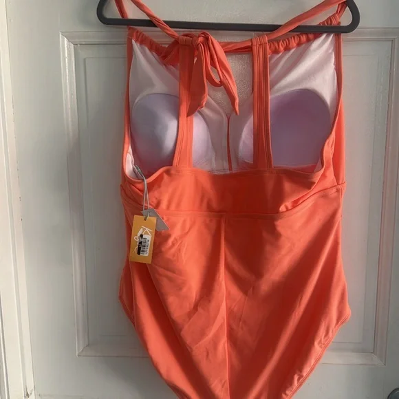 Vibrant Orange Kona Sol sz 18 swimsuit new w tags - Picture 3 of 5